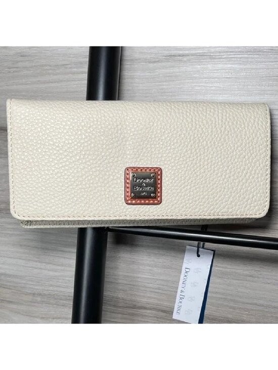 Dooney & Bourke Handbags - NIB- Dooney & Bourke Pebble Leather Slim Wallet, Bone